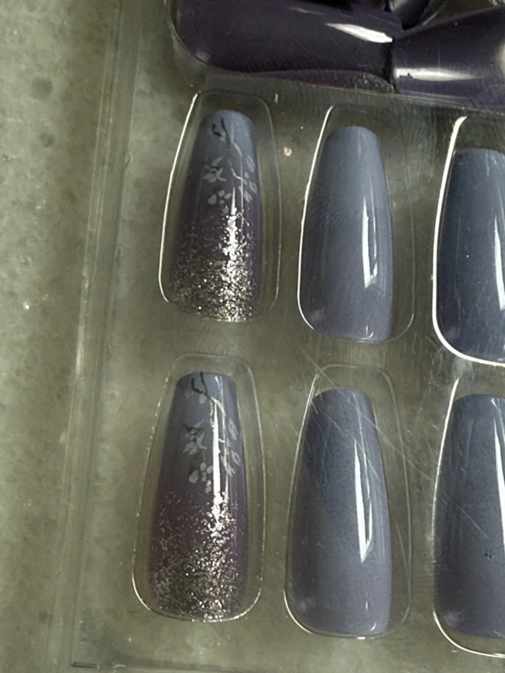 Unbranded Nail Set - Purple Ombre Press-On Nails 24pcs New